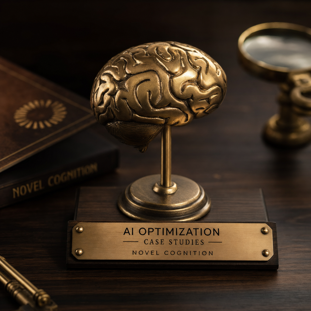 Collage of AI optimization case study graphs and dashboards.